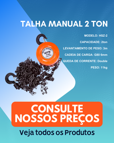 Talha Manual de Corrente de 1 Ton